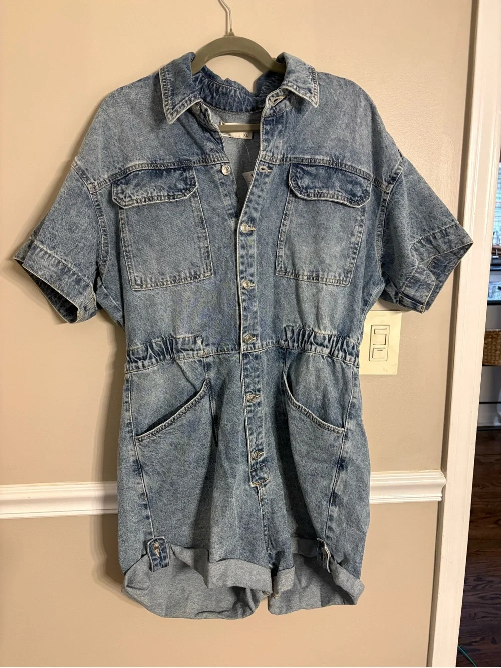 Free people denim shortalls NWT